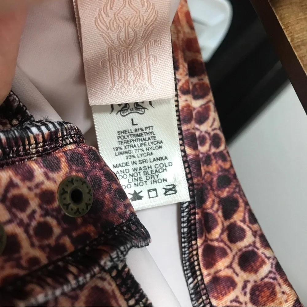 Hot as Hell snake floral animal print high waist bikini bottoms size L